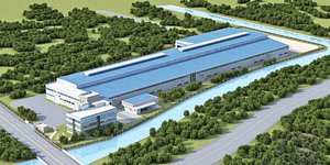 Large Warehouse Plant - Industrial Factory 3D model