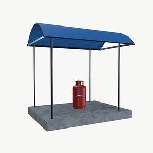 3D model Shed and Gas Cylinder
