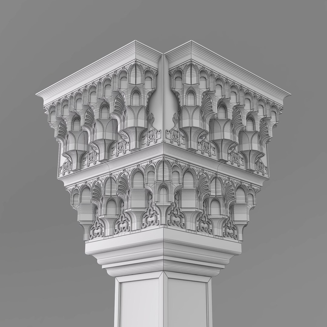 3D Islamic Arabian Classic Column and Cornices model https://p.turbosquid.com/ts-thumb/vV/7azhKW/4g/wireframe_2/jpg/1775390569/1920x1080/fit_q87/7081be646b2fe451e8d7fe9c788ca77c3e84149f/wireframe_2.jpg