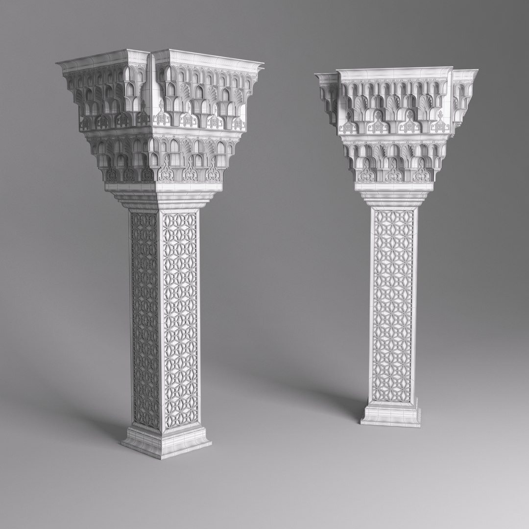3D Islamic Arabian Classic Column And Cornices Model - TurboSquid 1895475