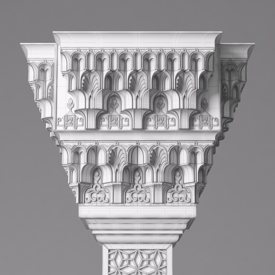 3D Islamic Arabian Classic Column And Cornices Model - TurboSquid 1895475