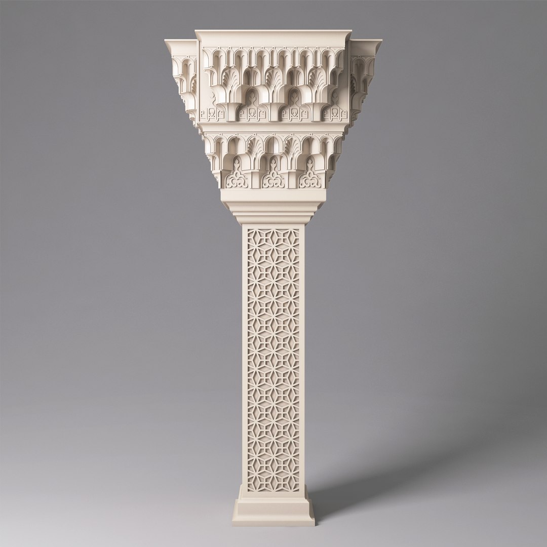 3D Islamic Arabian Classic Column And Cornices Model - TurboSquid 1895475