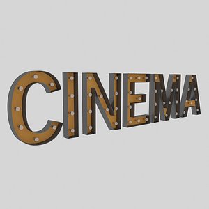 Cinema Sign With Bulb