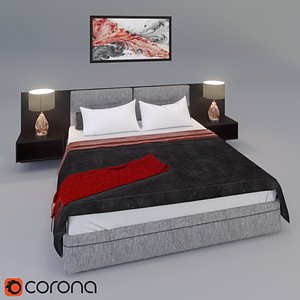 3d model bed contemporary