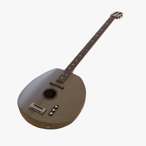 3D model microtonal bass guitar musical instrument