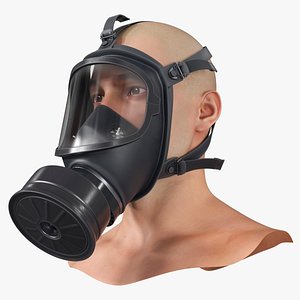 MF 14 Full Face Respirator on Man Black