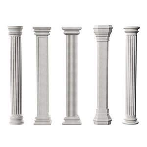 Marble Quintet Columns with Classic Design 2