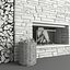 3D fireplace stone decor model