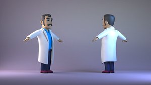 3D Cartoon boss scientist  researcher