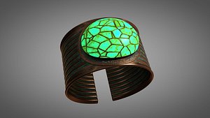 3D bronze copper bracelet model