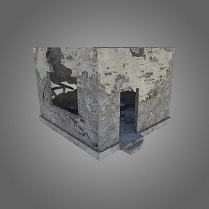 destroyed building 3d 3ds
