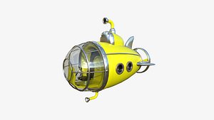 Submarine Cartoon A05 Yellow - Sub Watercraft Vehicle