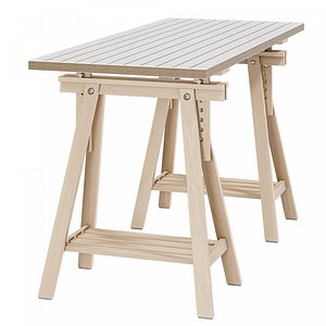 3D Working table IKEA MALSKYTT  MITTBACK  LAGKAPTEN