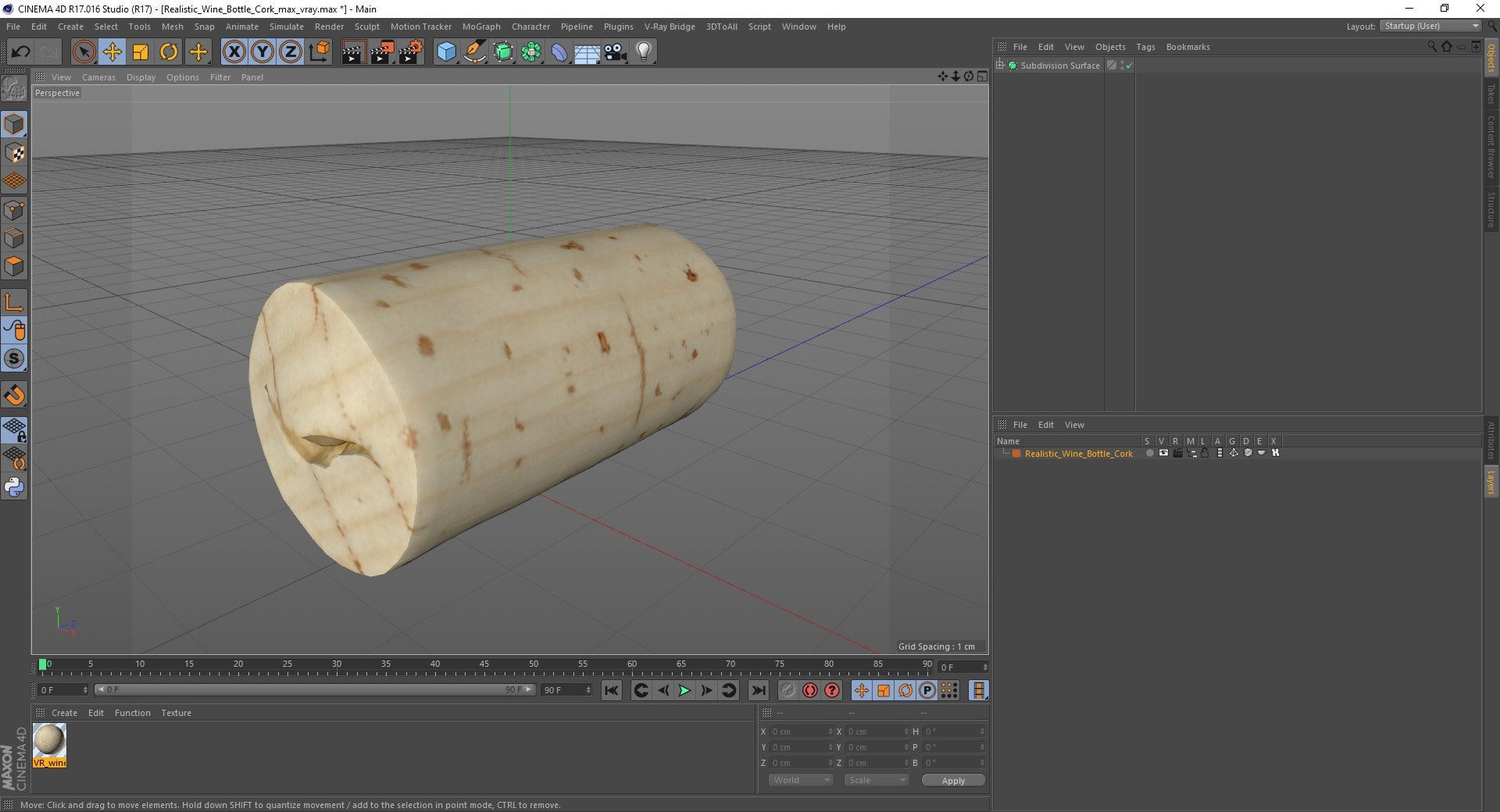 3D Realistic Wine Bottle Cork - TurboSquid 2215350