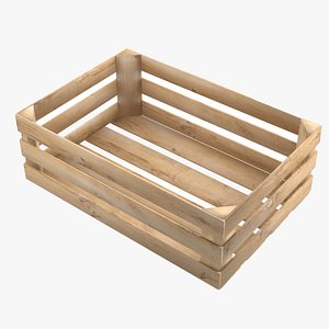 3D Wooden Fruit Crate