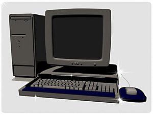 3d personal computer monitor keyboard model