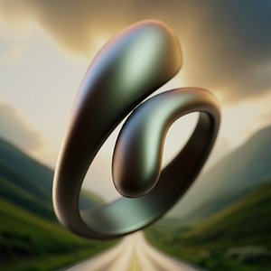 Organic Spiral Ring - Minimal Clean Jewelry 3D Print Model 33