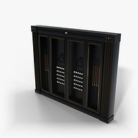 James Billiard Cue Cabinet - Glass Door Display Cabinet