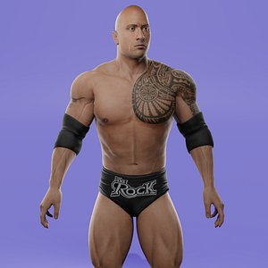 3D Dwayne Johnson The Rock