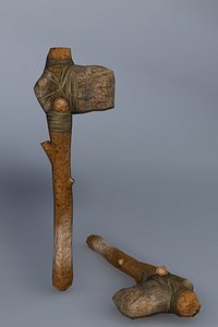 Low Poly Rock Stone Hammer
