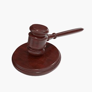 3D Wooden Judge Gavel model