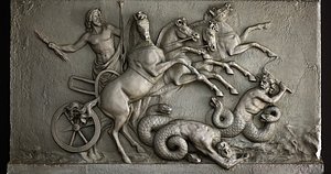 Zeus battle against creatures at Achilleion Corfu island