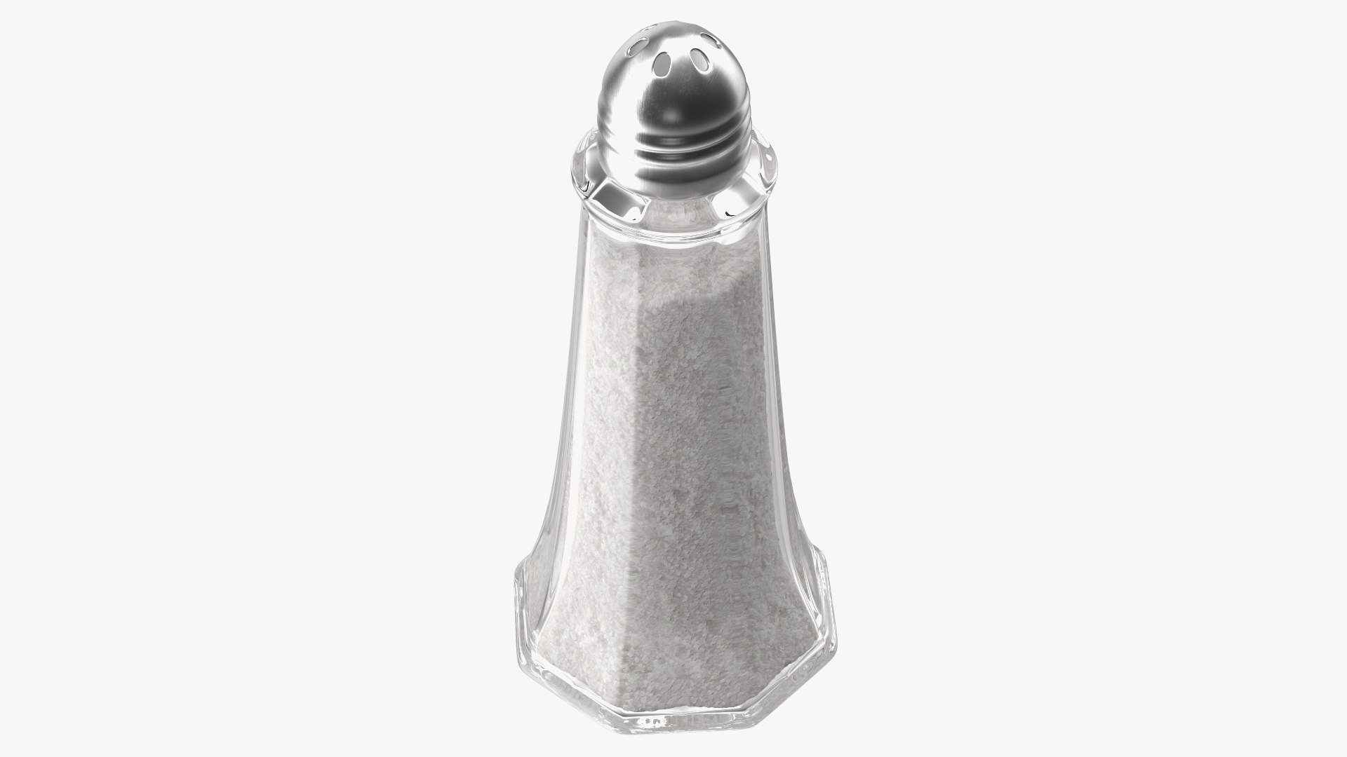 Tall Glass Body Salt Shaker 3D model preview