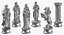 Chess Pieces Silver Collection 01 - 12 models