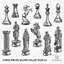 Chess Pieces Silver Collection 01 - 12 models