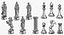 Chess Pieces Silver Collection 01 - 12 models