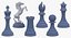 Chess Pieces Silver Collection 01 - 12 models