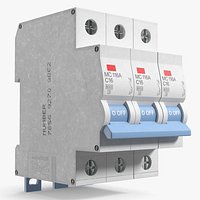 Three Pole Circuit Breaker White