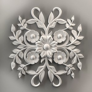 3D Wall decor flowers with leaves for milling CNC machines model