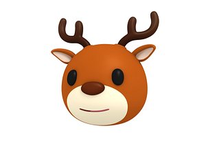 deer head cartoon 3D model