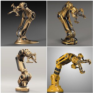 Robotic Arms Rigged 4 in 1 3D model