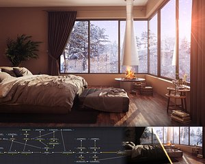 3D Winter Interior Realistic