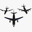 3 Big Commercial and Military Aircraft Pack with 5 Animations