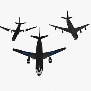 3 Big Commercial and Military Aircraft Pack with 5 Animations