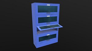 Industrial Almirah Animated AR VR Lowpoly PBR with game ready 3d Model 3D
