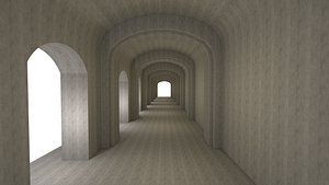 Medieval Hallway 3D model