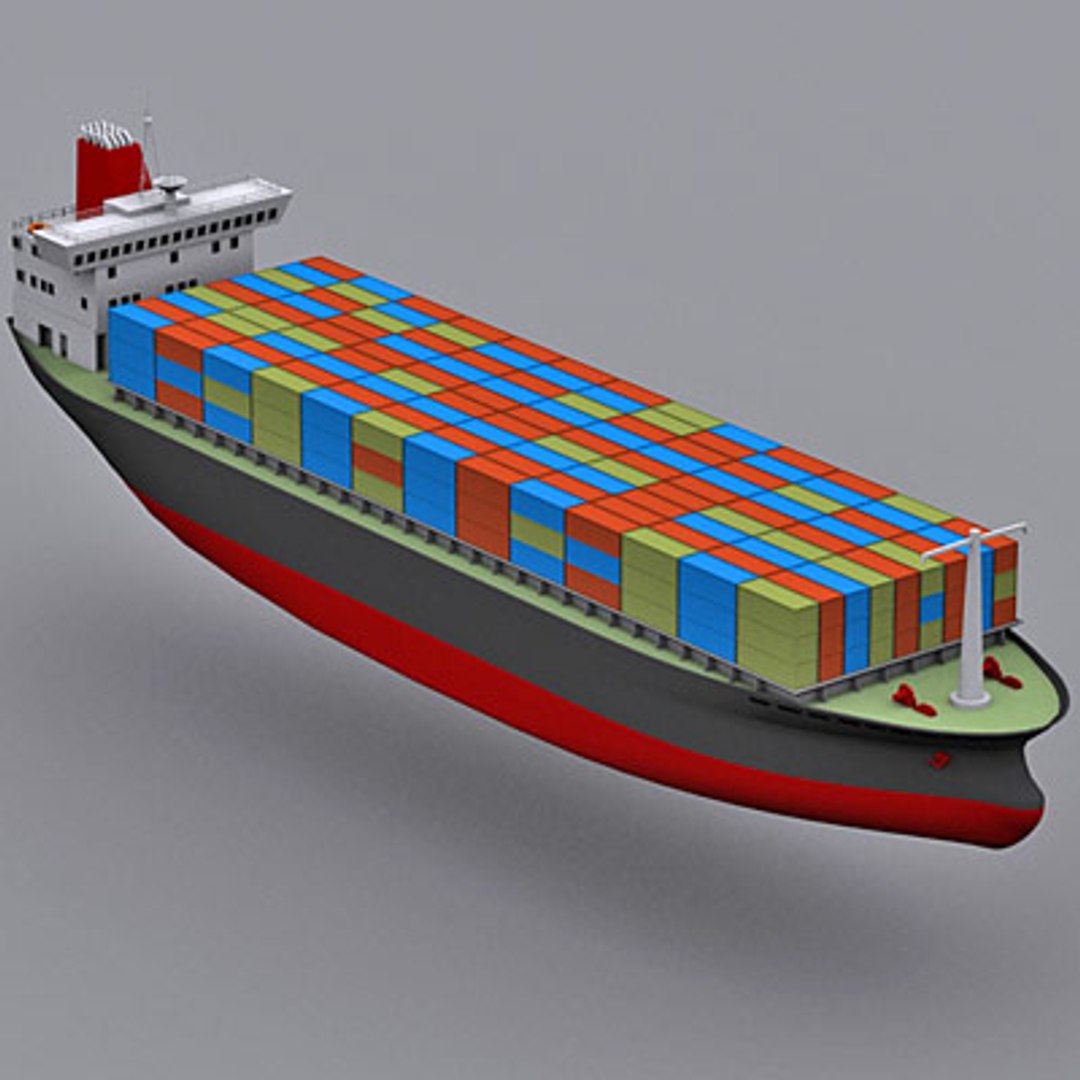 cargo ship container 3d model