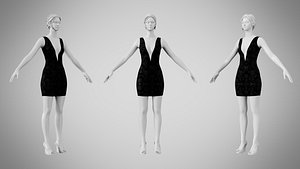 3D Dress 34 Obsidian Bloom Velvet
