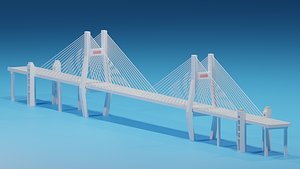 3D Cartoon Shanghai Nanpu Bridge model
