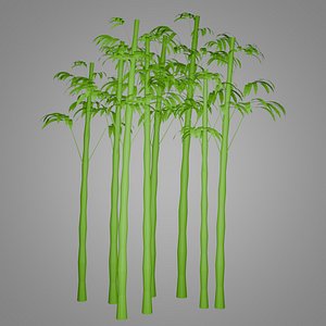 Low poly Chinese Bamboo Plant 3D model