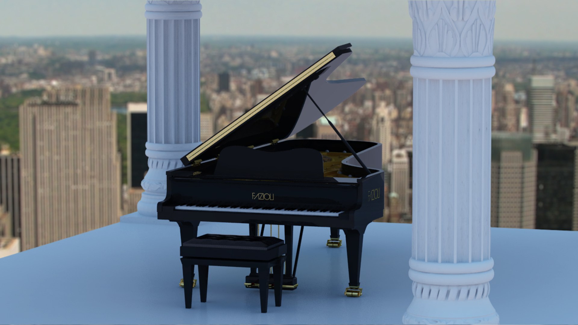 3d Model Fazioli F308 Piano