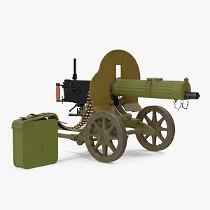 3D Soviet Maxim Machine Gun model