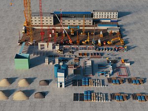 Construction Site Machines Set model