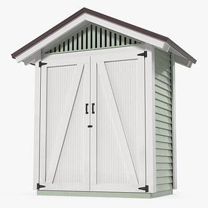 3D wooden vertical storage shed