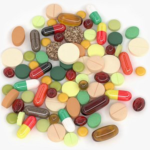3d pills capsules model