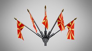 Wall Mount Flags 5 Of North Macedonia model